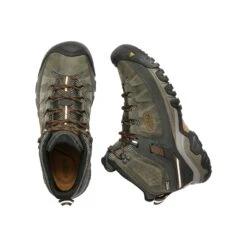 Keen Men's Targhee III Leather Mid Waterproof Hiking Boots - Black Olive/Golden Brown - Regular (D) -EveryShoes Shop 1017787 PLD large