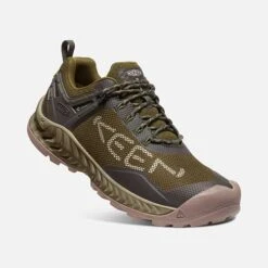 Keen Men's NXIS Evo WP Hiking Shoe - Dark Olive/Black Olive - Regular (D) -EveryShoes Shop 1025909 3Q PDP 1