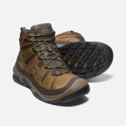 Keen Men's Circadia Mid WP Hiking Boot- Bison/Brindle- Wide (2E) -EveryShoes Shop 1026841 PPS PDP