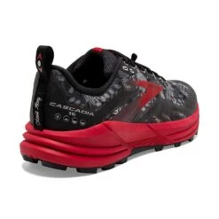 BROOKS Men's Cascadia 16 Trail Running Shoe - Black/Grey/Red - Regular (D) -EveryShoes Shop 110376 008 H Cascadia 16