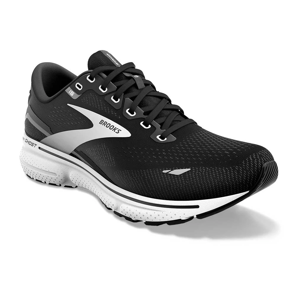 BROOKS Men's Ghost 15 Running Shoe- Black/Blackened Pearl/White- Regular (D) 4 BROOKS Men's Ghost 15 Running Shoe- Black/Blackened Pearl/White- Regular (D) - Image 2