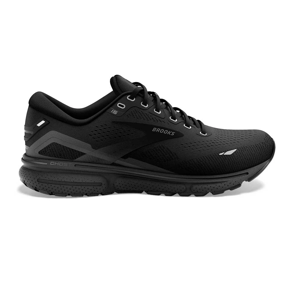 BROOKS Men's Ghost 15 Running Shoe - Black/Black/Ebony- Regular (D) 3 BROOKS Men's Ghost 15 Running Shoe - Black/Black/Ebony- Regular (D)