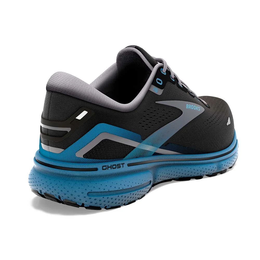 BROOKS Men's Ghost 15 Running Shoe- Black/Blackened Pearl/Blue- Regular (D) 5 BROOKS Men's Ghost 15 Running Shoe- Black/Blackened Pearl/Blue- Regular (D) - Image 3