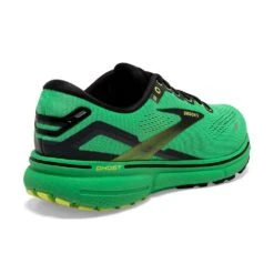 BROOKS Men's Ghost 15 Running Shoe- Green/Black/Sharp Green -EveryShoes Shop 110393 360 H Ghost 15