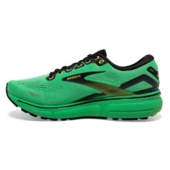 BROOKS Men's Ghost 15 Running Shoe- Green/Black/Sharp Green -EveryShoes Shop 110393 360 M Ghost 15