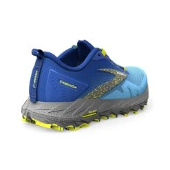 BROOKS Men's Cascadia 17 Trail Running Shoe - Blue/Surf The Web/Sulphur - Regular (D) -EveryShoes Shop 110403 416 H Cascadia 17