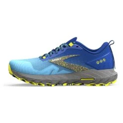 BROOKS Men's Cascadia 17 Trail Running Shoe - Blue/Surf The Web/Sulphur - Regular (D) -EveryShoes Shop 110403 416 M Cascadia 17