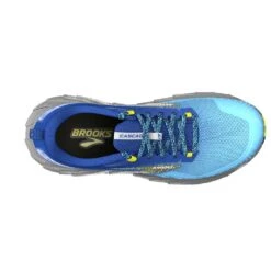 BROOKS Men's Cascadia 17 Trail Running Shoe - Blue/Surf The Web/Sulphur - Regular (D) -EveryShoes Shop 110403 416 O Cascadia 17