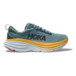 Hoka Men's Bondi 8 Running Shoes- Goblin Blue/Mountain Spring- Wide (2E)