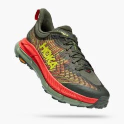 Hoka Men's Mafate Speed 4 Trail Shoe - Thyme/Fiesta- Regular (D) -EveryShoes Shop 1129930 TFST 1