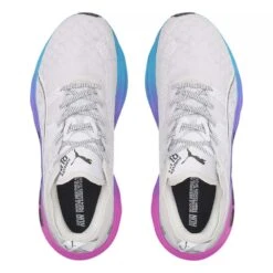 Puma Men's ForeverRun Nitro Sunset Running Shoe - White/Luminous Blue/Electric Orchid- Regular (D) -EveryShoes Shop 38000702 WhiteBlue TOP