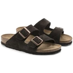 Birkenstock Arizona Mocha Suede Leather Sandal- Regular/Wide -EveryShoes Shop 51903 pair