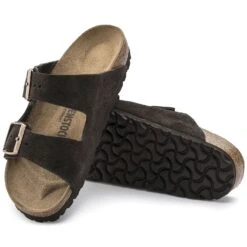Birkenstock Arizona Mocha Suede Leather Sandal- Regular/Wide -EveryShoes Shop 51903 sole