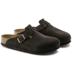 Birkenstock Boston Soft Footbed Mocha Suede- Regular/Wide -EveryShoes Shop 660461 pair bost b