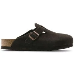 Birkenstock Boston Soft Footbed Mocha Suede- Regular/Wide -EveryShoes Shop 660461 side bost b