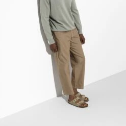 Birkenstock Arizona Soft Footbed Taupe Suede Leather Sandal - Taupe- Regular/Wide -EveryShoes Shop 951303 f look m