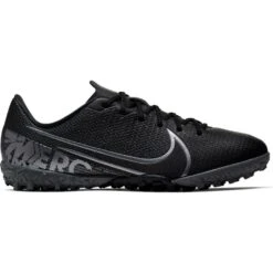 Nike Jr. Mercurial Vapor 13 Academy TF Soccer Cleat - Black/Cool Grey/Metallic Cool Grey