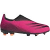 ADIDAS JR X Ghosted .3 Laceless FG Soccer Shoe - Shock Pink/Core Black/Screaming Orange -EveryShoes Shop FY7281