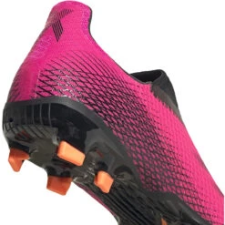 ADIDAS JR X Ghosted .3 Laceless FG Soccer Shoe - Shock Pink/Core Black/Screaming Orange -EveryShoes Shop FY7281 04