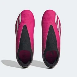 ADIDAS Youth JR X Speedportal .3 LL FG Soccer Shoe - Team Shock Pink/Zero Met - Regular (D) -EveryShoes Shop GZ5061 top