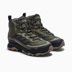 Merrell Men's Moab Speed Thermo Mid Waterproof Hiking Boot - Olive - Regular (D) -EveryShoes Shop MRLM J066915 021621 S21 004 1