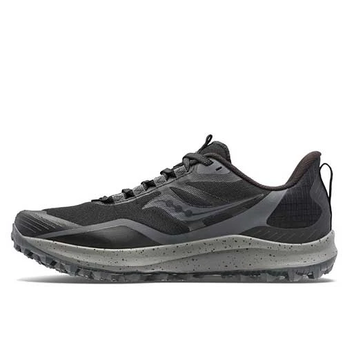 Saucony Men's Peregrine 12 Trail Running Shoe - Black/Charcoal - Regular (D) 4 Saucony Men's Peregrine 12 Trail Running Shoe - Black/Charcoal - Regular (D) - Image 2