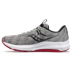 Saucony Men's Omni 21 Running Shoe - Alloy/Garnet- Wide (2E) -EveryShoes Shop S20763 20 2