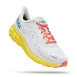 Hoka Men's Clifton 8 Running Shoe - Blanc De Blanc/Illuminating— Regular (D) -EveryShoes Shop opplanet hoka one one clifton 8 road running shoes mens blanc de blanc illuminating 16d 1119393 bdbi 16d main